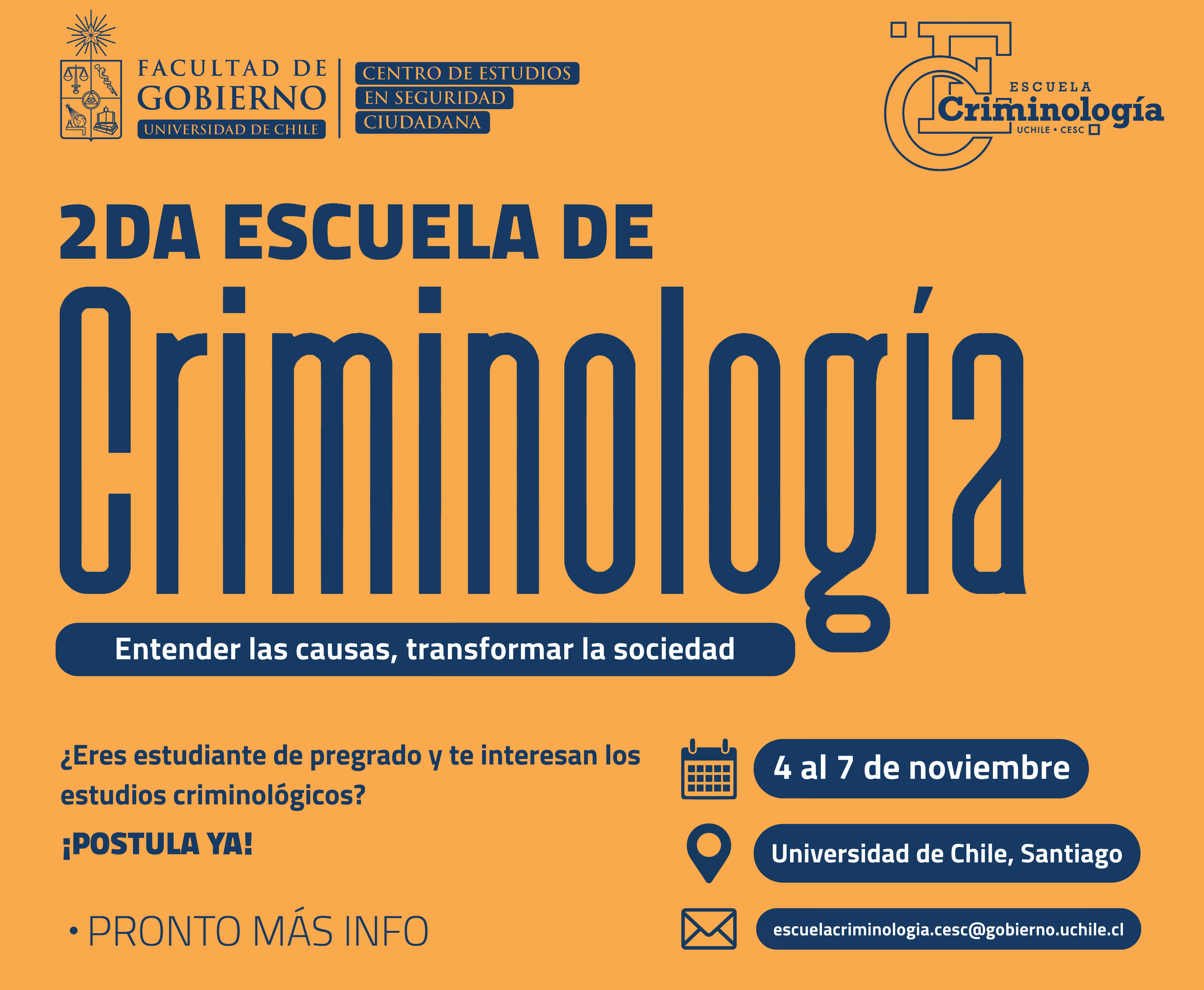 CESC anuncia segunda Escuela de Criminología para inicios de noviembre