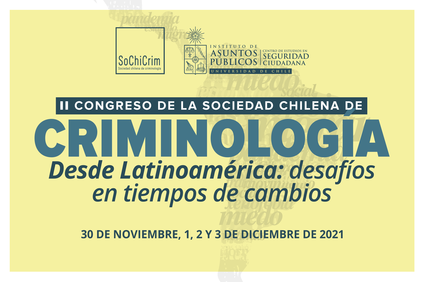 Universidad de Chile y Sociedad Chilena de Criminología organizan II  Congreso Internacional de Criminología - Facultad de Gobierno - Universidad  de Chile